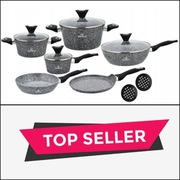 Garnki marmurkowe duży komplet 