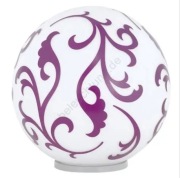 Lampa stołowa kula z dekoracyjnym wzorem – biała z fioletowym ornamentem