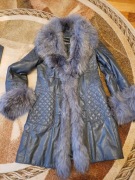 Płaszcz skórzany z futrem Ochnik 