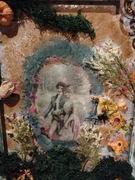 Obraz 3D handmade 43x43 cm – Retro Romance– unikat