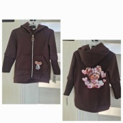Cudna czekoladowa kurtko-bluza piesek aplikacja tył modne rękawy r. 104