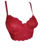 Markowy gorset biustonosz miękki top usztywniane miseczki r 75B koronkowy