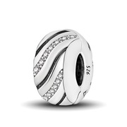 Charms ze srebra pr. 925 z czarną falą, końcówki serii !!!