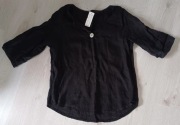 Puro Lino bluzka lniana 100% len 120cm pachy 50 52 czarna nowa!