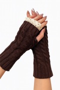 Czekoladowe mitenki, rękawki bez palców