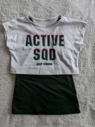 Podwójna bluzka koszulka sportowa czarna biała H&M Sport 134 - 140 jak nowa