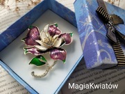 Broszka duża ekskluzywna kwiat 