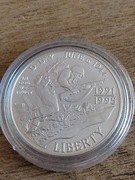 1 dolar USA 1991 D-day, "D", srebro, Ag 