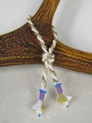 Bransoletka ze sznurka atłas biały złoty niebieski fioletowy eko handmade