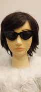 Czarne okulary przeciwsłoneczne cat eye retro Y2K modne damskie
