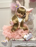 Cudna lalka reborn w przebraniu kotka lalka realistyczna