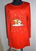 1* Świąteczna sukienka tunika z dzianiny Mikołaj i Renifer 44/46