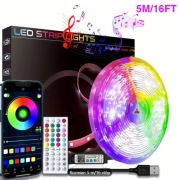 LEDY WODOODPORNE KOLOROWE TAŚMA LED WODOODPORNA 5m Z PILOTEM