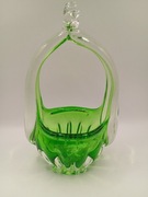 Szklany wazonik w kształcie koszyka Murano