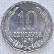 Chile 10 centavos 1979, KM#205a