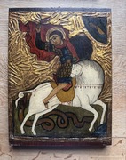 Ikona  ŚW. JERZY, XX W.  Olej, Deska 