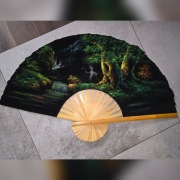 Wachlarz japoński XXL ręcznie malowany NOWY unikat
