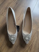 Białe wygodne buty ślubne Buffalo ROBYN GLAM, r. 39, nowe z metką