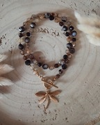 Naszyjnik ważka agat kawowy 45 cm 