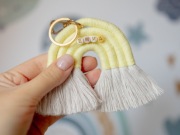 Personalizowany brelok dla dziewczynki z imieniem handmade bawełna
