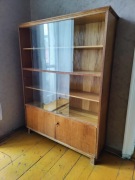 2x Biblioteczka witryna z szybą PRL 122x33x165