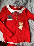 H&M 110  116 bluzka kot święta  