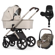 Venicci Upline2 Stone Beige 4w1 Maxi-Cosi Pebble 360Pro2 + FamilyFix 360PRO