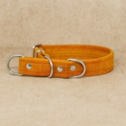 Ręcznie robiona obroża welurowa dla psa - półzaciskowa lub na klamrę