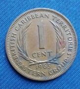 Moneta Karaiby Wschodnie 1 cent 1963 Elżbieta II 