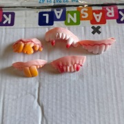 Sztuczne zęby szczęki kostium przebranie 5 sztuk