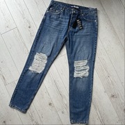 Jeansowe spodnie z dziurami SUPERDRY HARPER boyfriend hawaii blue XL/XXL