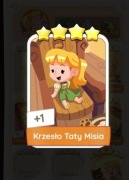 Monopoly GO Zestaw Set 21 Naklejka Karta 4* Krzesło Taty Misia 