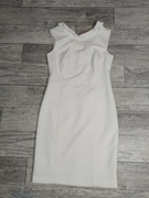 Świąteczna biała sukienka Pretty Girl rozmiar wykończony tył.