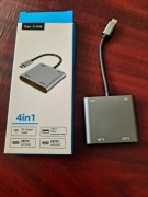 ADAPTER HUB ROZDZIELACZ ZE ZŁĄCZA TYPE-C USB-C NA HDMI 4K USB-A 3.0 / 100W