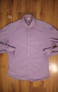 Koszula Stenströms r. M fioletowa męska dł rękaw w kratkę bawełna 