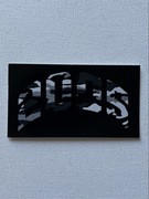 Prostokątna czarna naklejka wlepka z Moro Camo Military logo 2005