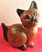 KOT KOTEK ludowa rzeźba w drewnie malowana stBDBB