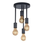 HBVAN Lampa Sufitowa czarna 4 żarówki E27