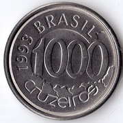 BRAZYLIA 1000 cruzeiros 1993, KM# 626, UNC