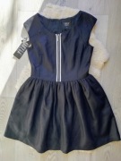 Koktajlowa elegant sukienka wełna kieszeń świąteczna studniówka Simple M 38