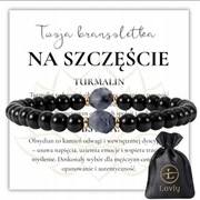 BRANSOLETKA SZCZĘŚCIA CZARNY TURMALIN OBSYDIAN Golden Sheen CZAKRY AMULET