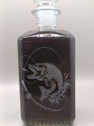Karafka szklana, grawer szczupak, wędkarstwo,na whisky 
