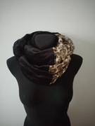 Komin dwukolorowy czerń plus panterka 