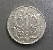 Moneta 1 zł z 1929 roku.