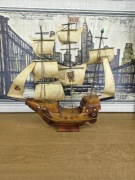 Drewniany model statku „Santa Maria” – dekoracja / żaglowiec