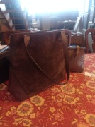 Torba włoska skóra z zamszem Ballin duża na ramię 