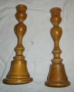 Para Starych, Drewnianych Świeczników, Toczone, Rzeźbione. 