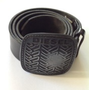 DIESEL skórzany pasek z klamrą
