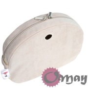 Beżowy Welur organizer do Obag MOON LIGHT beż hummus 2 kieszenie OMAY