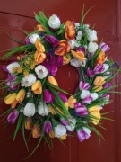 Wianek na drzwi Krokusy lStroik wiosenny, prezent